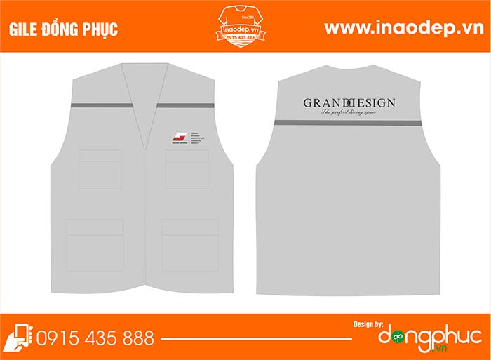 In áo gile đồng phục Công ty Granddesign | In ao gile dong phuc