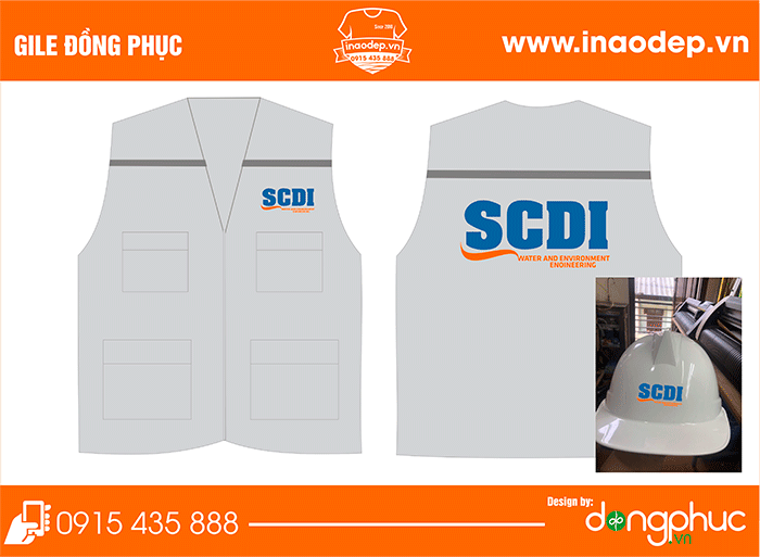 In áo gile đồng phục Công ty SCDI | In ao gile dong phuc