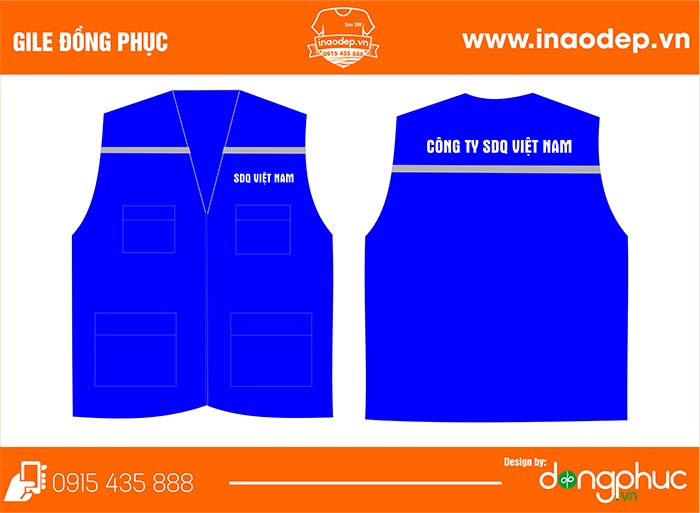 In áo gile đồng phục Công ty SDQ Việt Nam | In ao gile dong phuc