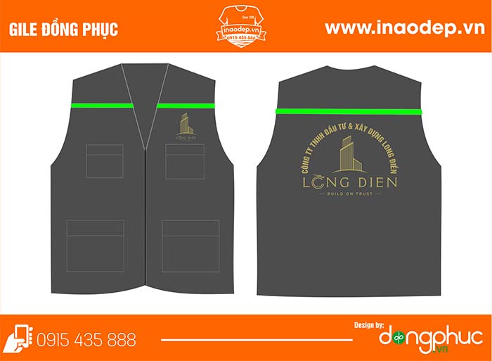 In áo gile đồng phục Công ty TNHH đầu tư & xây dựng Long Điền | In ao gile dong phuc