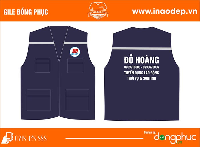 In áo gile đồng phục Công ty tuyển dụng Đỗ Hoàng | In ao gile dong phuc