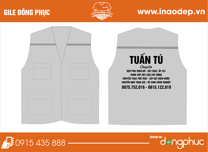 In áo gile đồng phục Công ty Tuấn Tú | In ao gile dong phuc