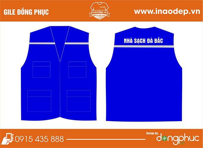 In áo gile Nhà sạch Đà Bắc | In ao gile dong phuc