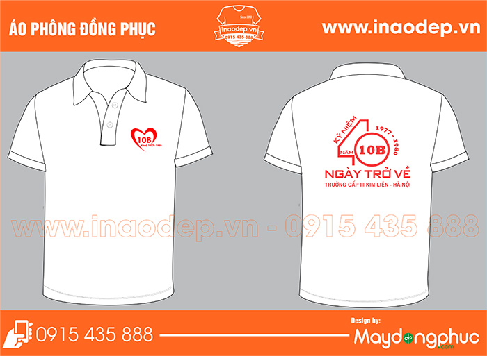 In áo lớp 10B cấp 3 trường THPT Kim Liên | In ao hop lop