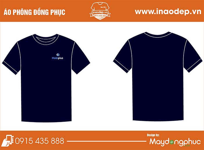 In áo phông cổ tròn Công ty MobiPlus | In ao phong dong phuc
