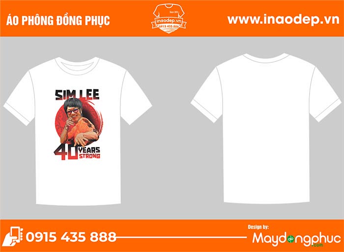 In áo phông Simlee 40 years strong | In ao phong dong phuc