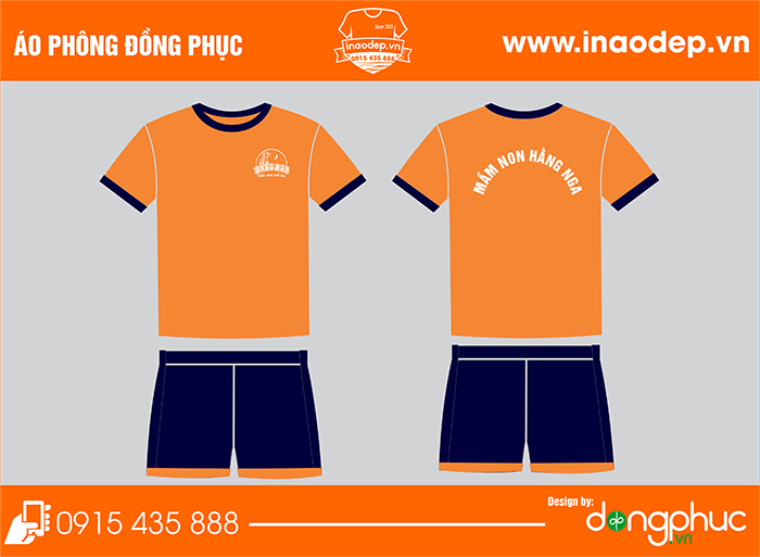 In áo đồng phục trường mầm non Hằng Nga | In ao dong phuc