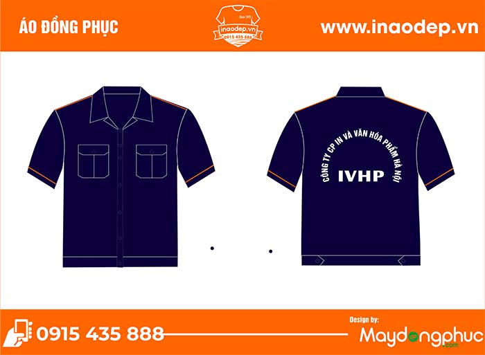 In đồng phục công ty CP in và văn hóa phẩm Hà nội IVHP | In ao bao ho dong phuc