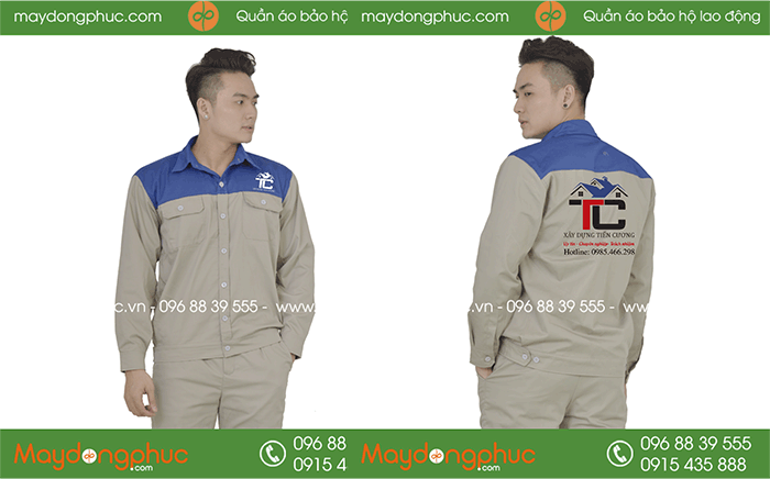 In đồng phục bảo hộ Công ty Xây dựng Tiến Cương | In dong phuc bao ho