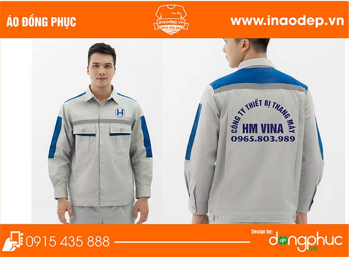 In đồng phục bảo hộ Công ty Thiết bị Thang máy HM Vina | In ao bao ho dong phuc