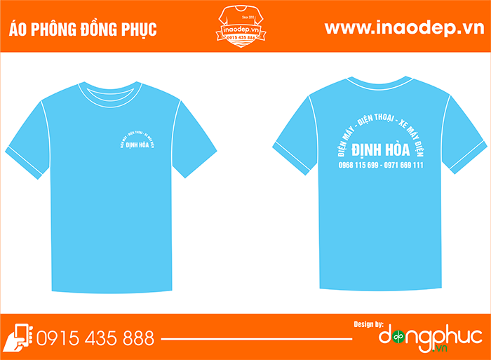 In đồng phục cửa hàng điện máy Đinh Hòa | In ao cong ty