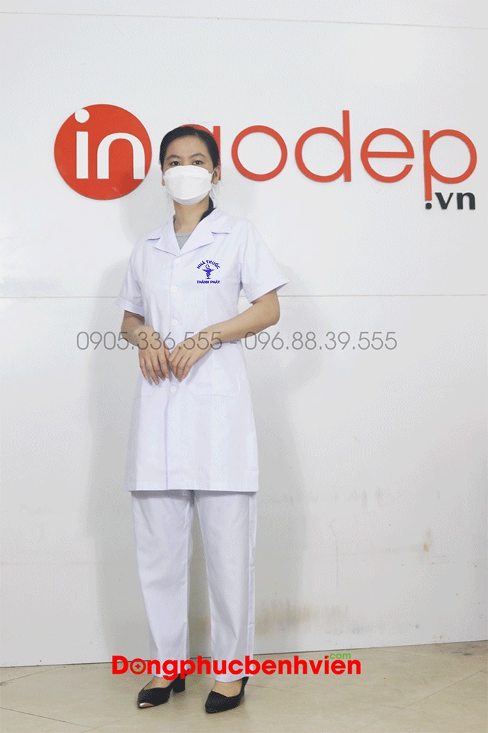 In đồng phục nhà thuốc Thành Phát | In ao phong dong phuc