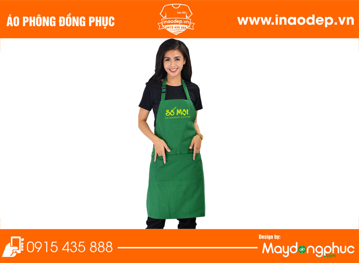 In tạp dề nhà hàng Số Một | In tap de