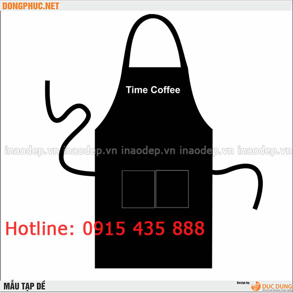 In tạp dề quán Time Coffee | In tap de