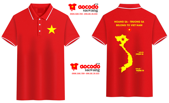 In áo cờ đỏ sao vàng Hoang Sa - Trương Sa Belong to Viet Nam | In ao phong dong phuc