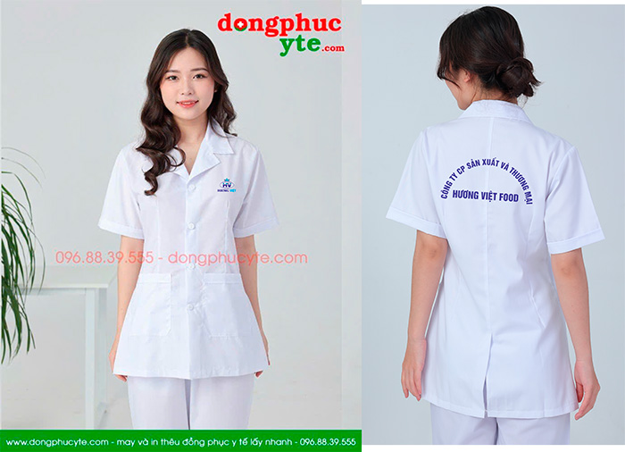 In đồng phục y tế Công ty CP Sản xuất và Thương mại Hương Việt Food | In dong phuc y te