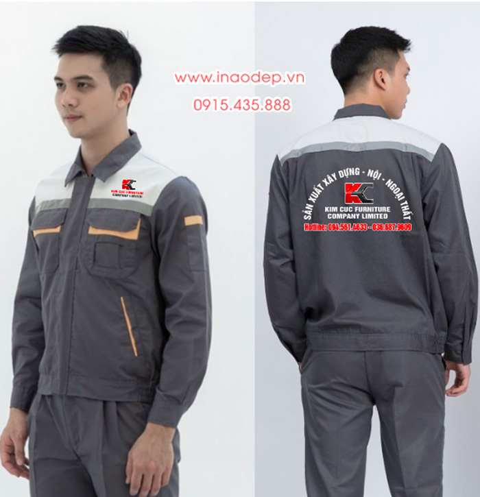 In đồng phục bảo hộ Công ty Sản xuất xây dựng - nội ngoại thất Kim Cuc | In dong phuc bao ho
