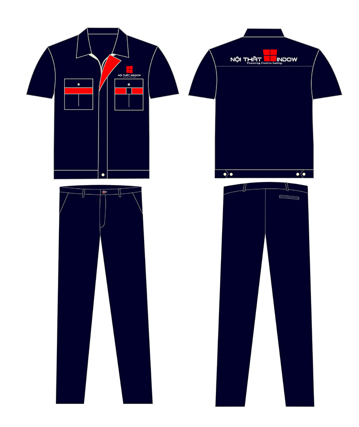 In đồng phục bảo hộ ngắn tay Nội thất Window | In dong phuc bao ho