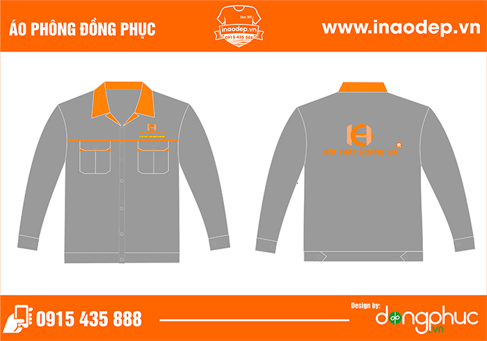 In áo bảo hộ Công ty Nội thất Hoàng Gia | In dong phuc bao ho