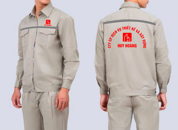 In đồng phục bảo hộ Công ty CP dịch vụ thiết kế và xây dựng Huy Hoàng | In dong phuc bao ho