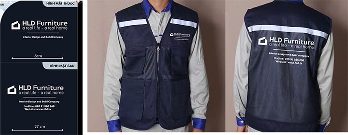 In áo gile Công ty HLD Furniture | In ao gile dong phuc