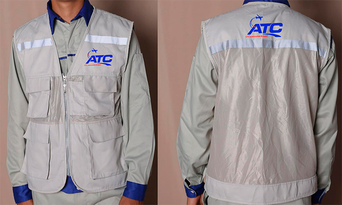 In áo gile Công ty ATC construction designer | In ao gile dong phuc