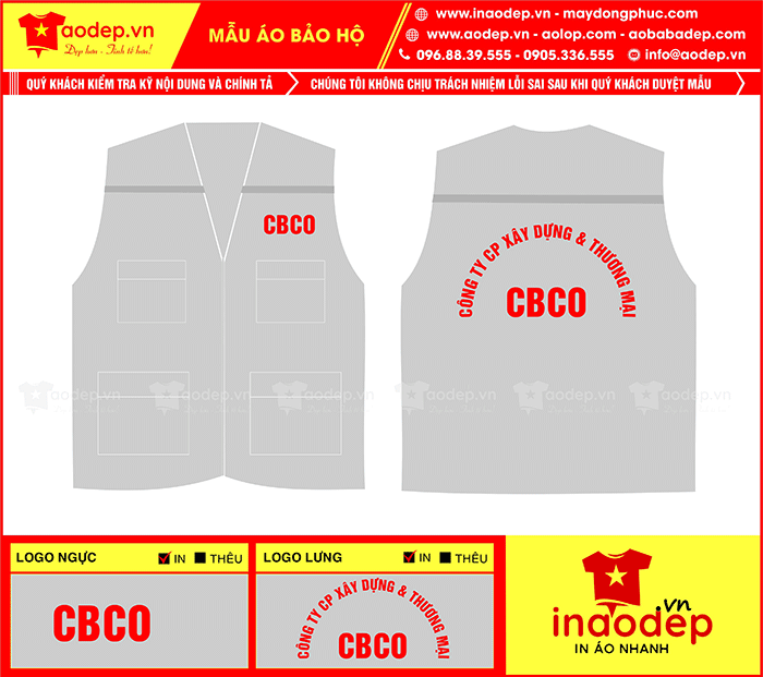 In áo gile Công ty CP xây dựng & thương mại CBCO | In ao gile dong phuc