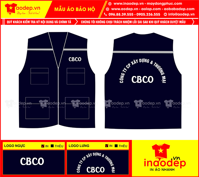 In áo gile Công ty CP xây dựng & thương mại CBCO | In ao gile dong phuc