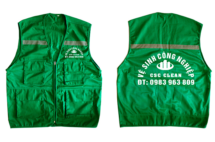 In áo gile Công ty Vệ sinh công nghiệp CSC Clean | In ao gile dong phuc