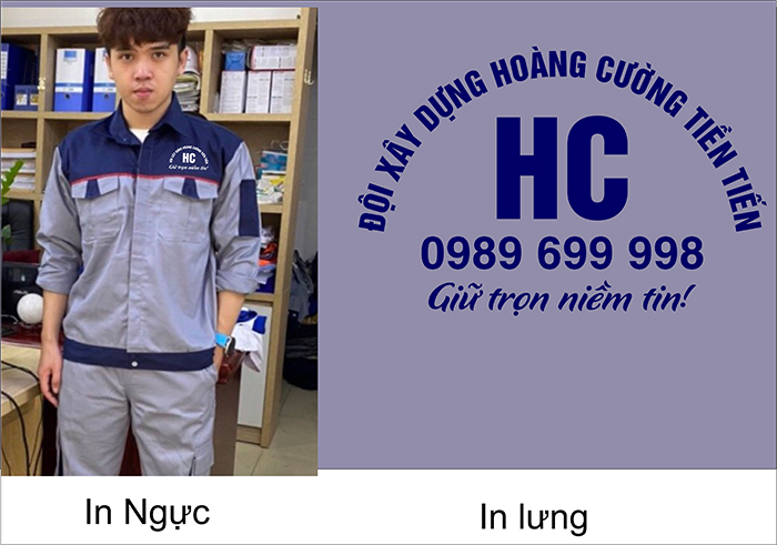 In đồng phục bảo hộ Đội xây dựng Hoàng Cường Tiền Tiến | In dong phuc bao ho