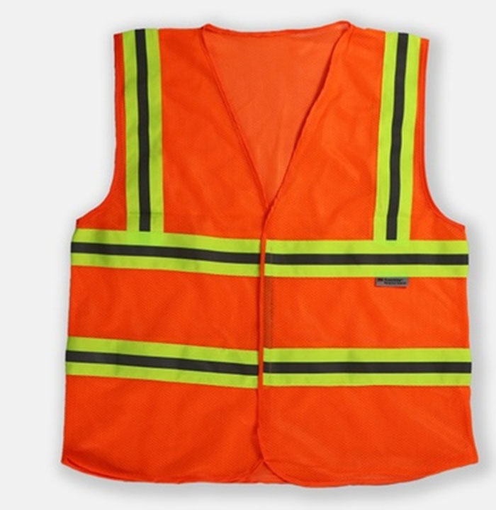 In áo gile màu cam có dây phản quang | In ao gile dong phuc