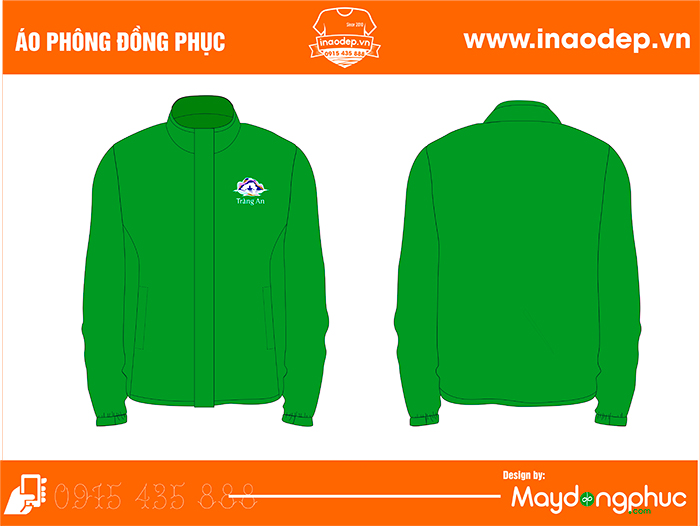 In áo khoác màu xanh lá cây Công ty Tràng An | In ao khoac dong phuc