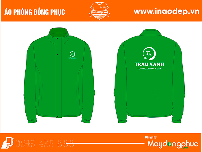 In áo khoác Nhà hàng Trâu Xanh | In ao khoac dong phuc