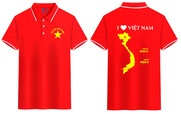 In áo cờ đỏ sao vàng Tôi yêu Việt Nam | In ao phong dong phuc