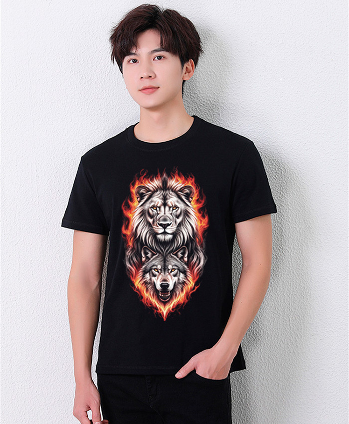 In áo phông In hình đầu sư tử - sói lửa | In ao phong dong phuc