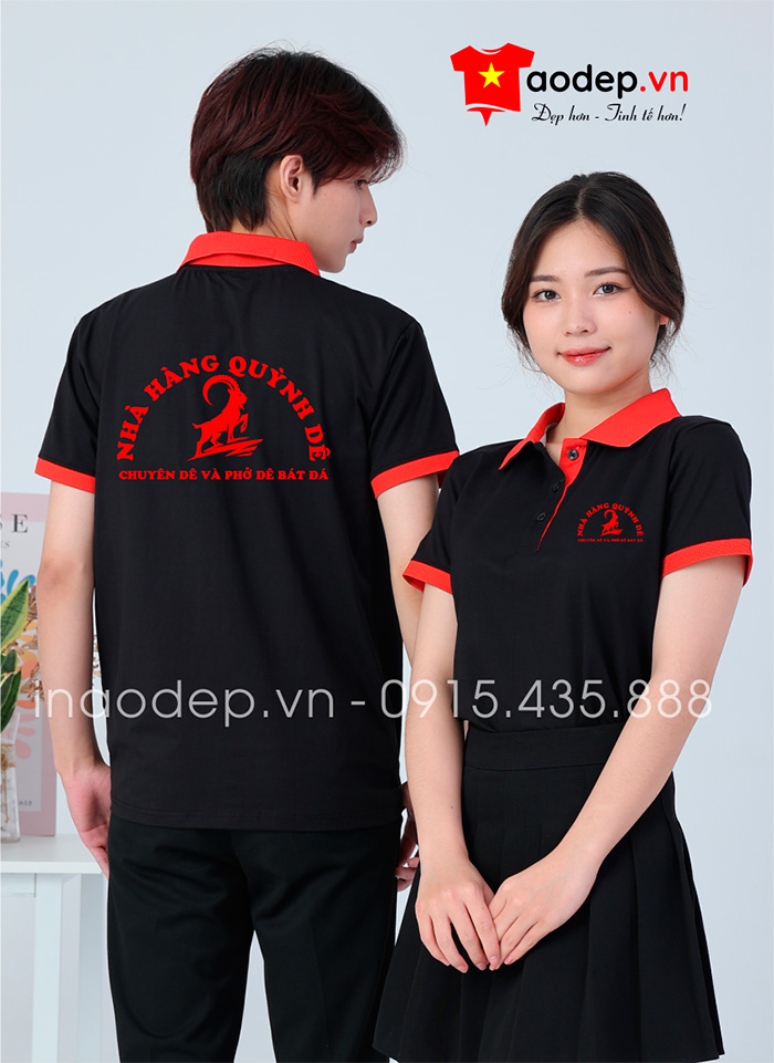 In áo phông Nhà hàng Quỳnh Dê | In ao phong dong phuc