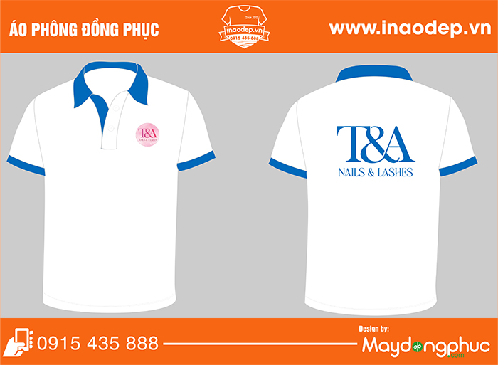 In áo phông Tiệm T&A Nails & Lashes | In ao phong dong phuc