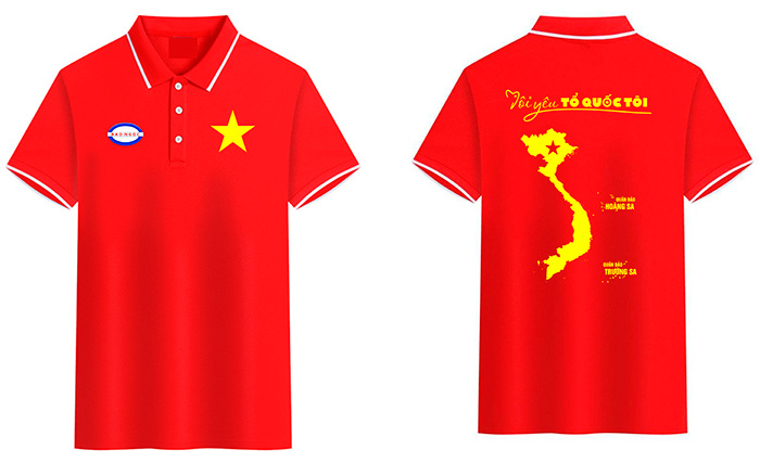 In áo phông cờ đỏ Tôi yêu Tổ quốc tôi - Bảo Ngọc | In ao phong dong phuc