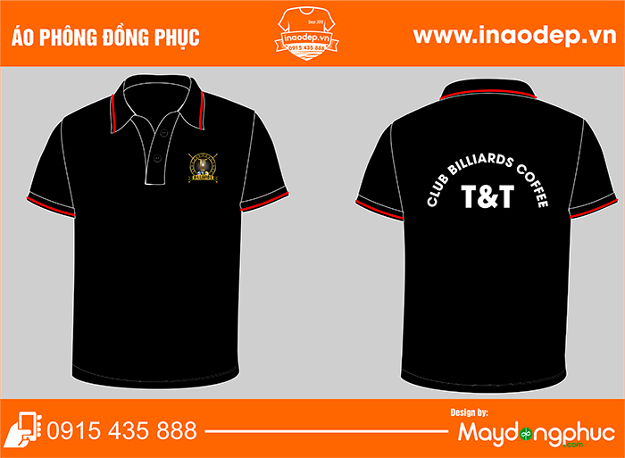 In áo phông Club Billards Coffee T&T | In ao phong dong phuc