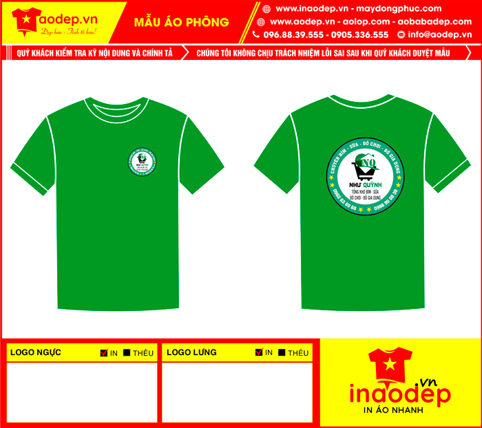 In áo phông cổ tròn Hệ thống Shop Như Quỳnh | In ao phong dong phuc