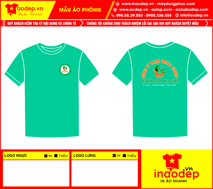 In áo phông cổ tròn Hệ thống Shop Như Quỳnh | In ao phong dong phuc