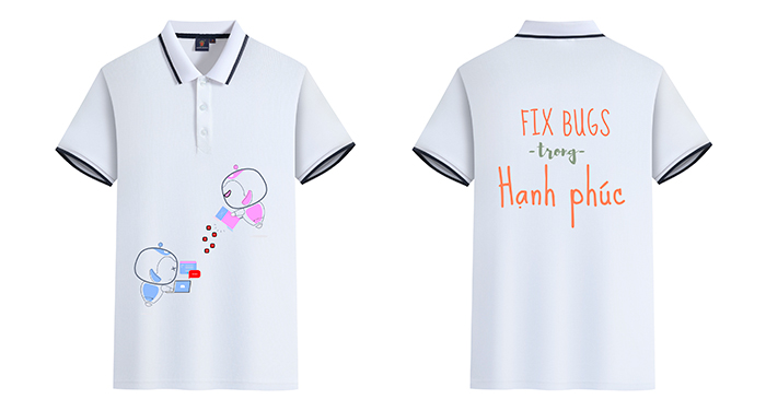 In áo phông Fix bugs trong Hạnh Phúc | In ao phong dong phuc