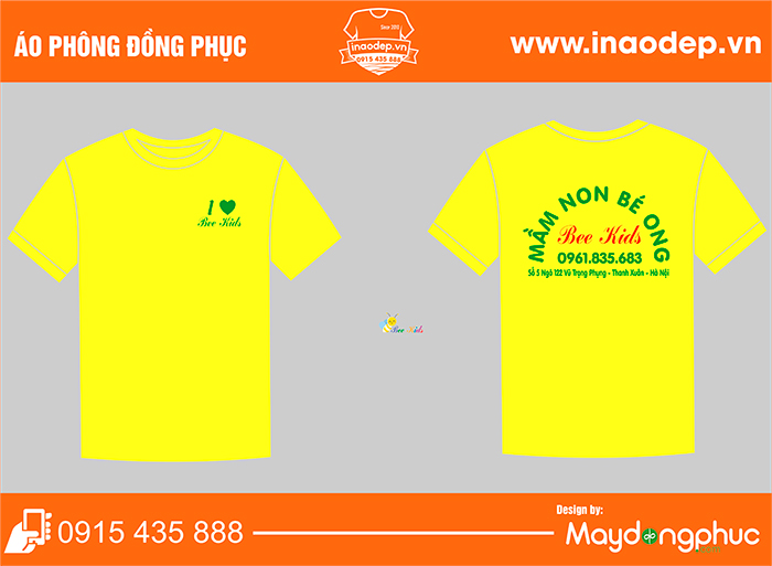 In áo phông Trường Mầm non Bé Ong Bee Kids | In ao phong dong phuc