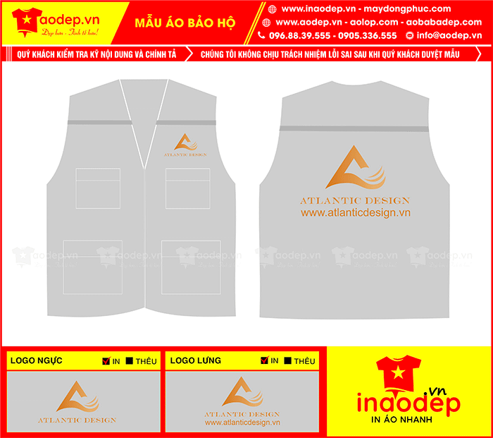 In áo gile Công ty Atlantic Design | In ao gile dong phuc