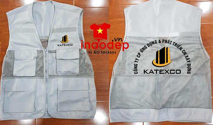 In áo gile Công ty CP ứng dụng & phát triển CN xây dựng Katexco | In ao gile dong phuc