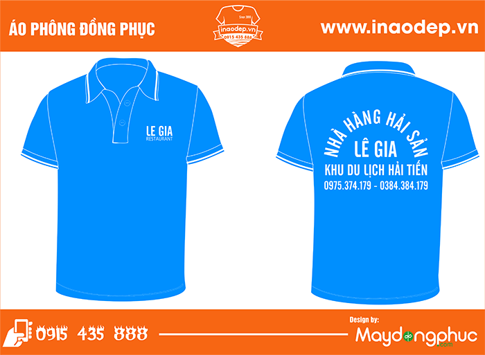 In áo phông Nhà hàng Hải sản Lê Gia | In ao phong dong phuc