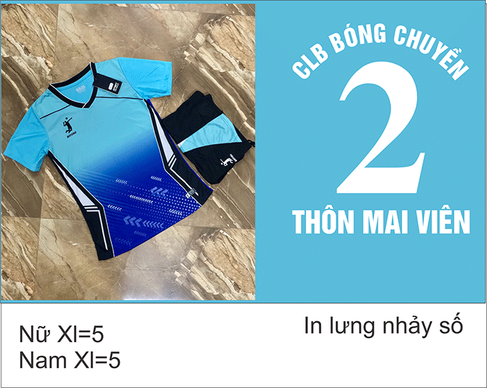 In áo CLB bóng chuyền thôn Mai Viên | In ao phong dong phuc