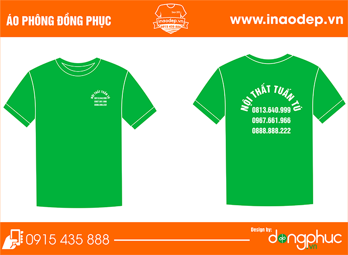 In áo cửa hàng Nội thất Tuấn Tú | In ao phong dong phuc