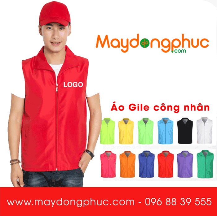 In áo gile công nhân | In ao gile dong phuc