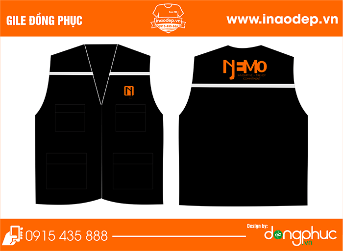 In áo gile công ty NMO | In ao gile dong phuc